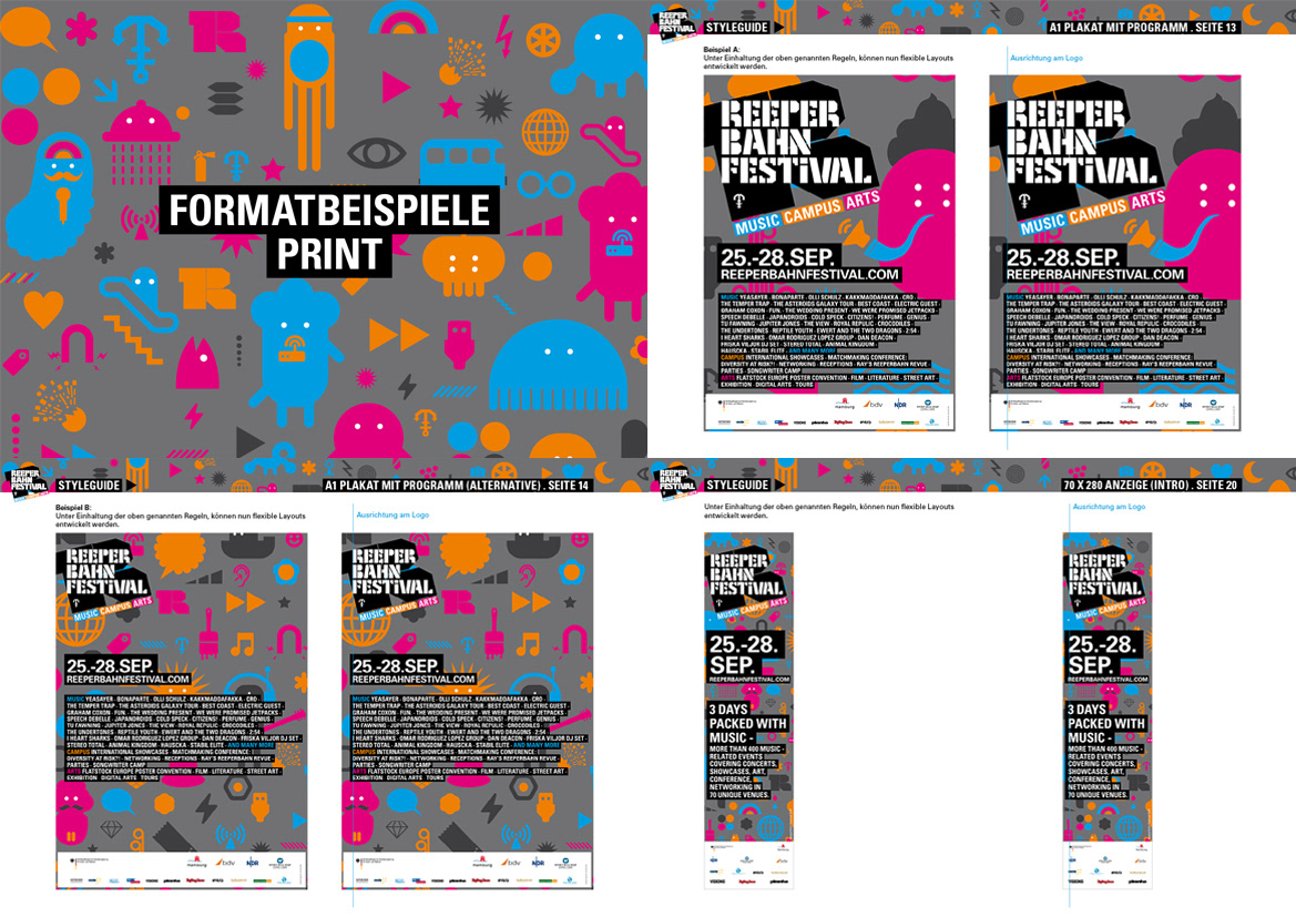 Corporate Design reeperbahn festival hamburg germany Rocket & Wink design Icon monster icons