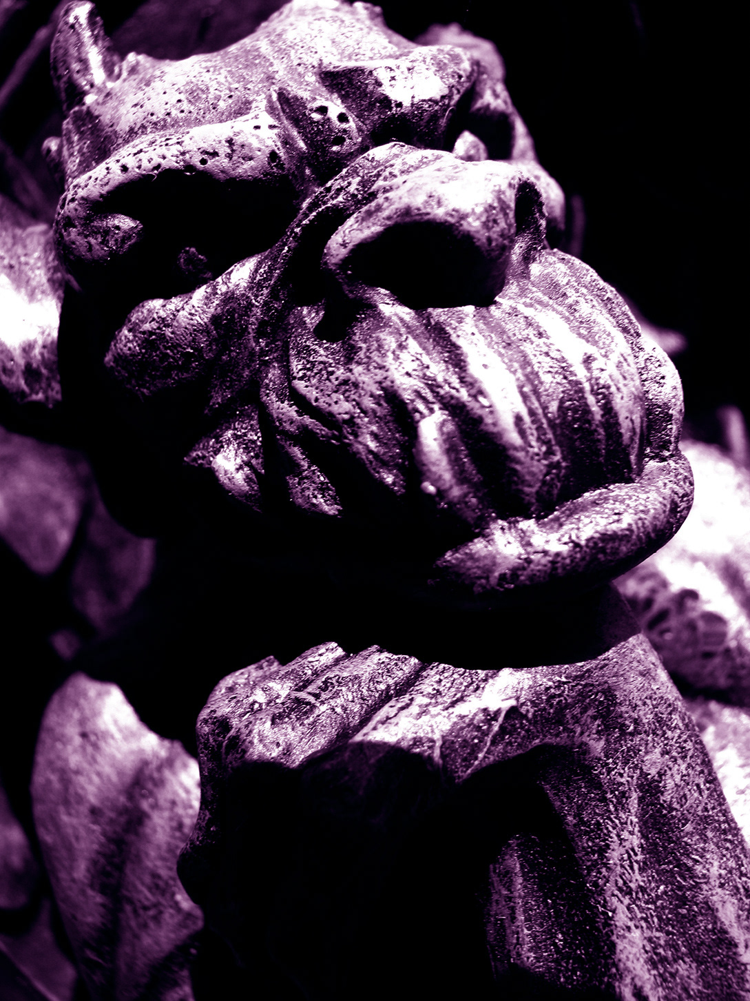 gargoyle  Purple  bookend  stone
