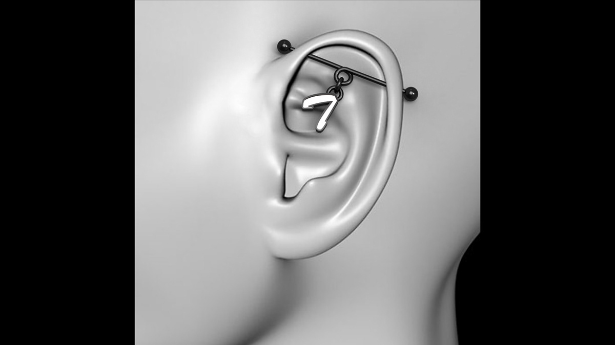 graphic design bridge piercing jewelry ear