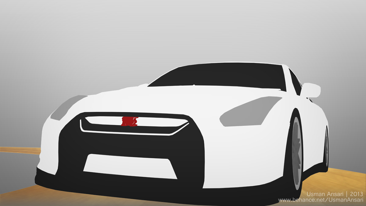signature Nissan GTR logo Vehicle 3ds max after effects
