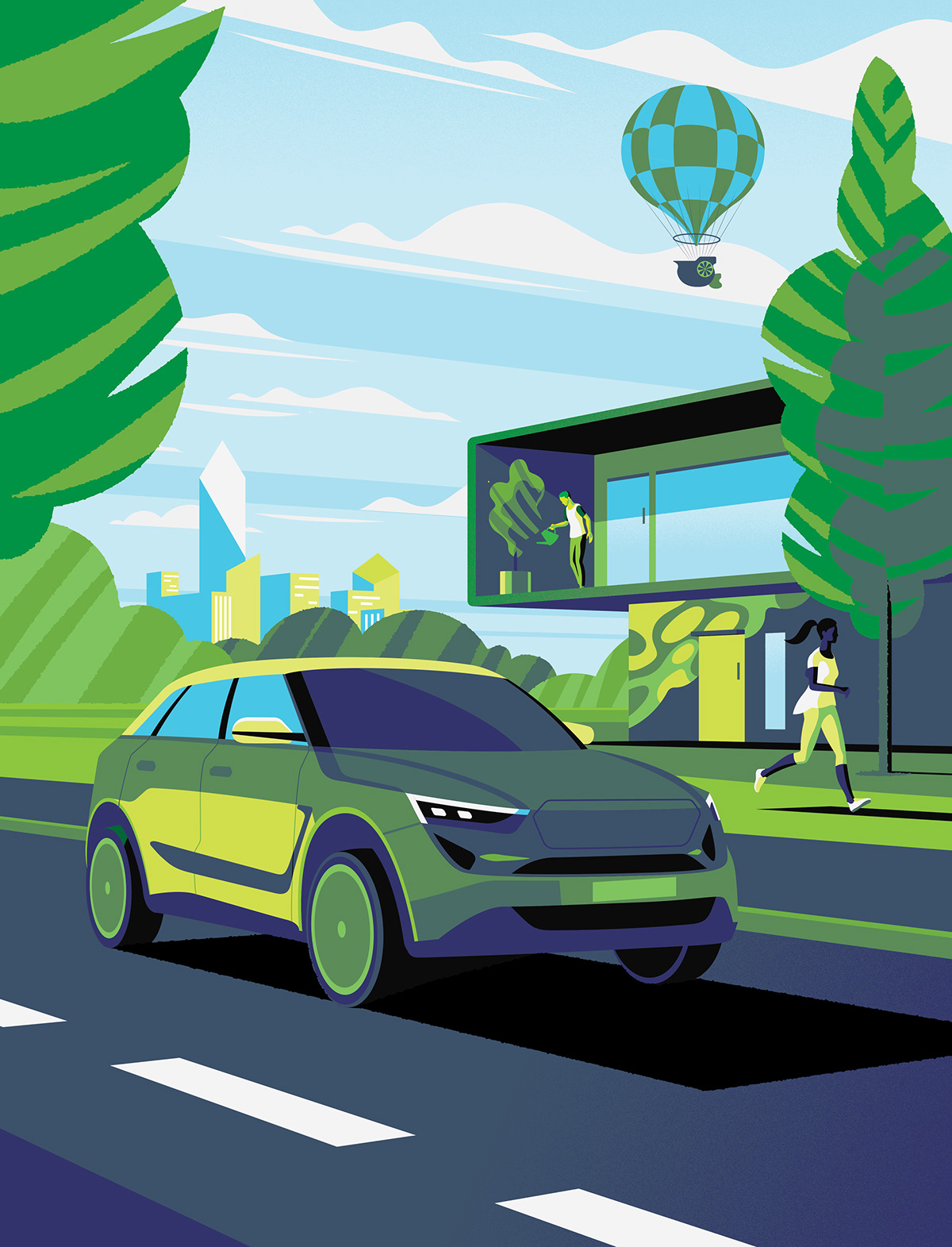 Advertising  classic car Green Energy infographics jack daly luxury portraits scottish illustrator Technology Vehicle