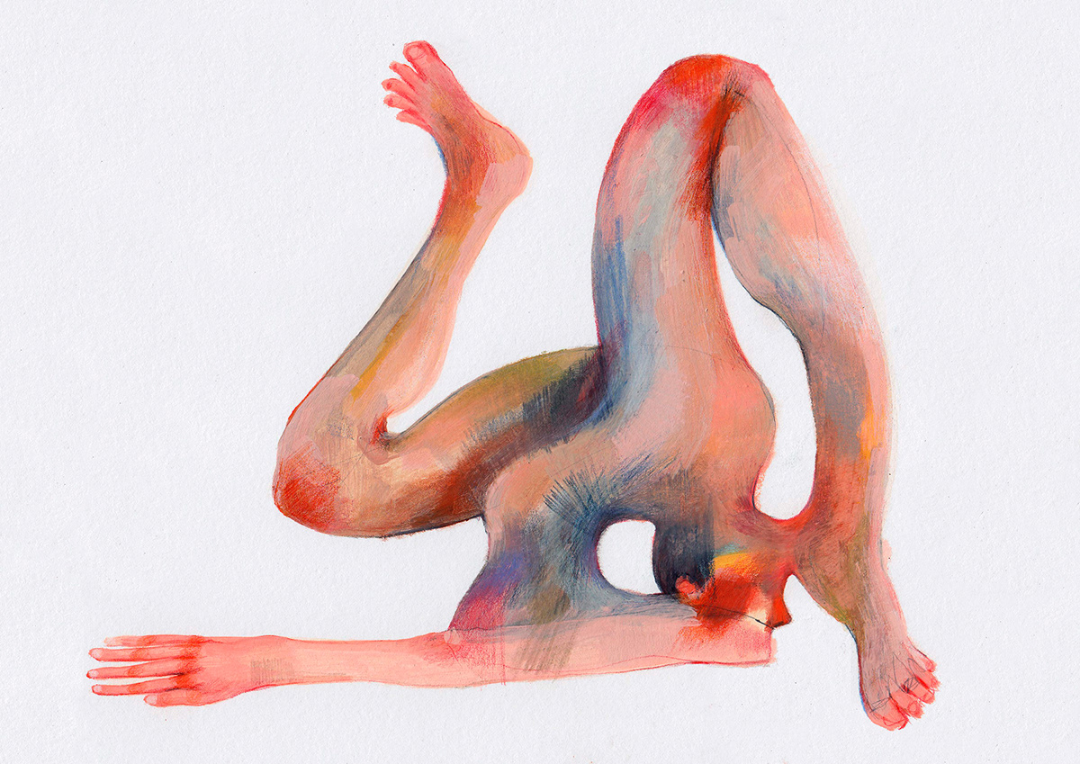 portrait Flexibility ilustracion mujer woman contorsionismo body Expressionism dibujo Expression