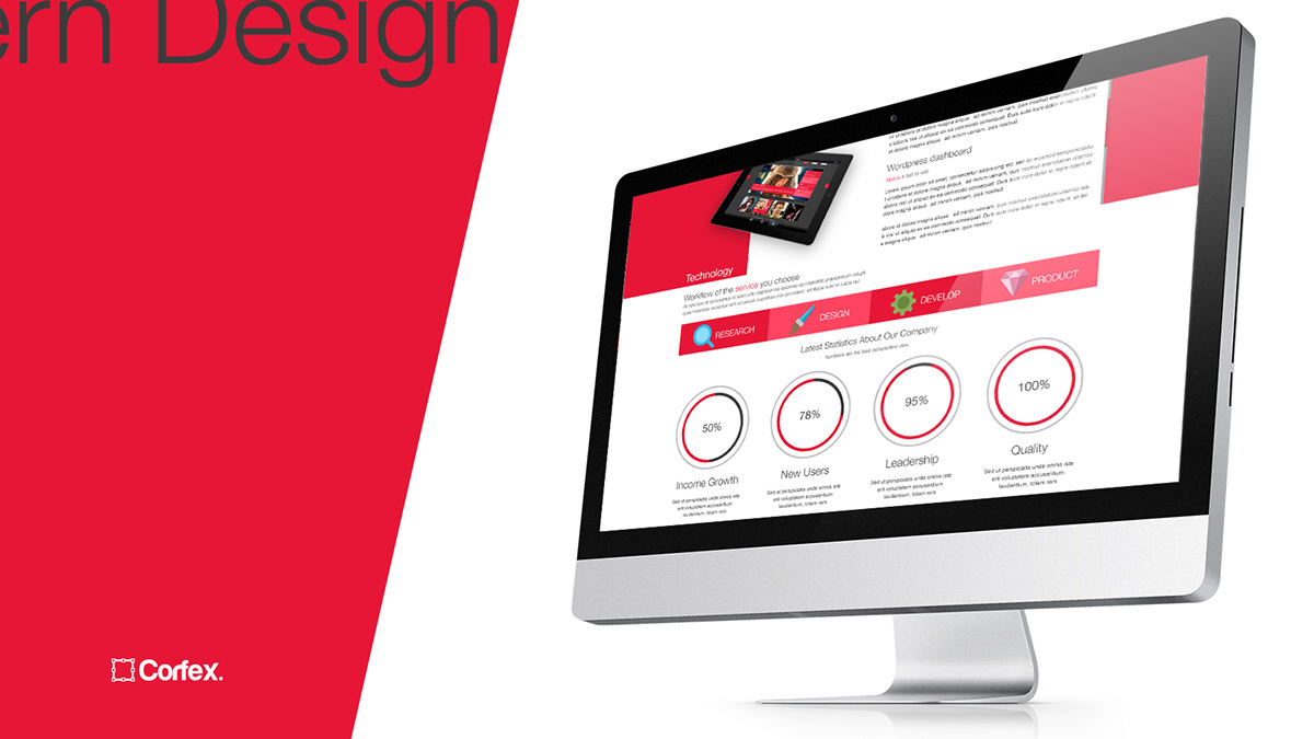 Web design flat UI ux modern corporate creative clean