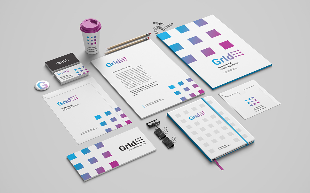 Download Free stationery mockup on Behance