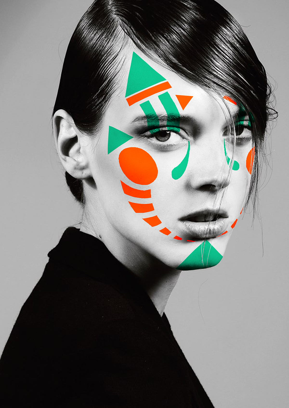 face faces worrior woman women orange green neon hip Hipster front portrait media