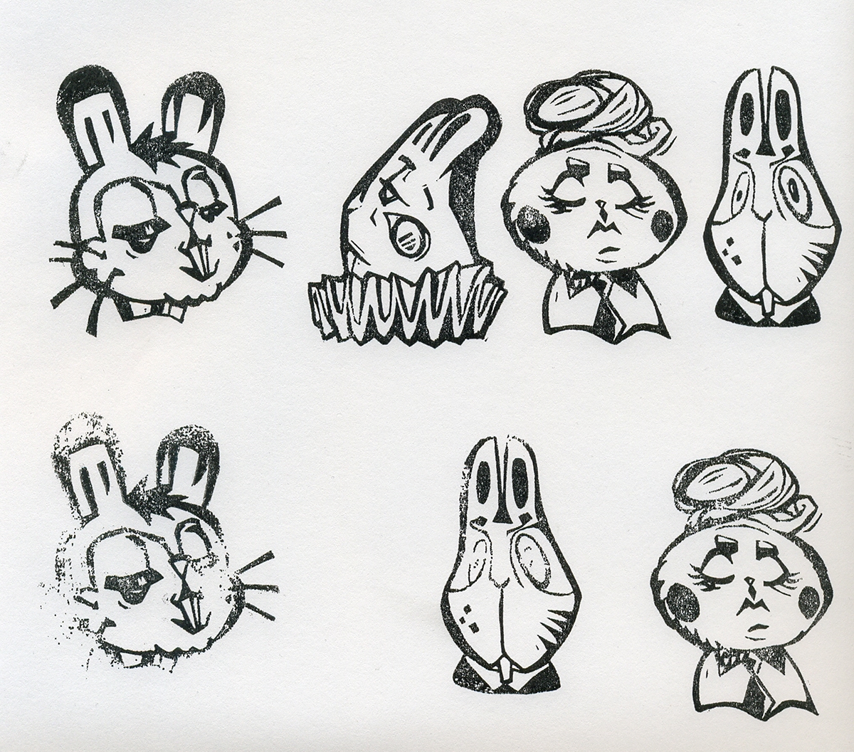 linocuts inks ink inking rabbit bunny bunnies magazine