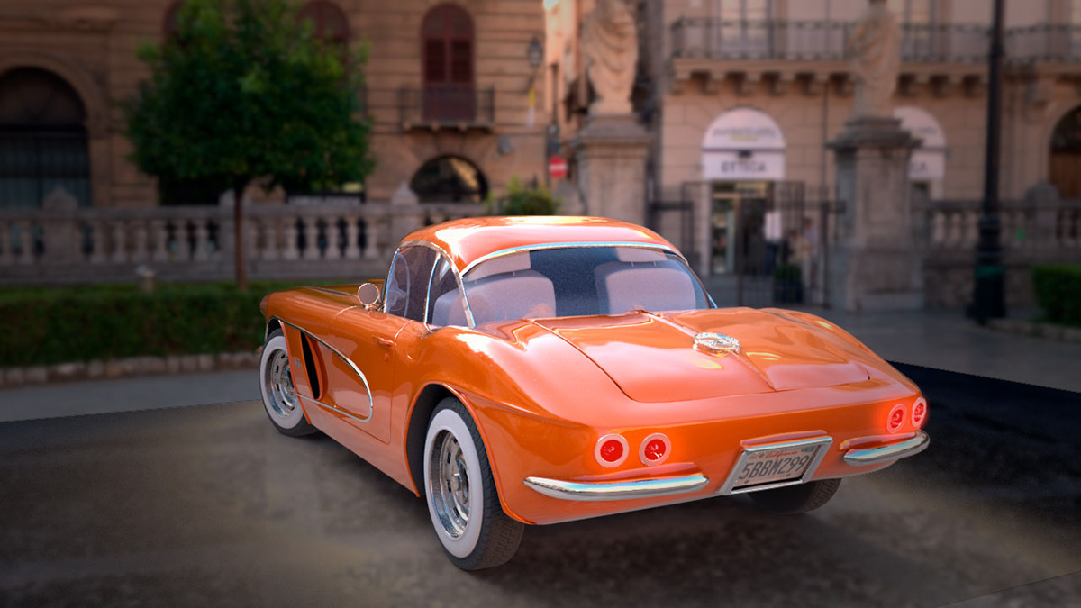 3dmodelling   3dsmax automotive   car Classic Corvette engine UE4 Unreal