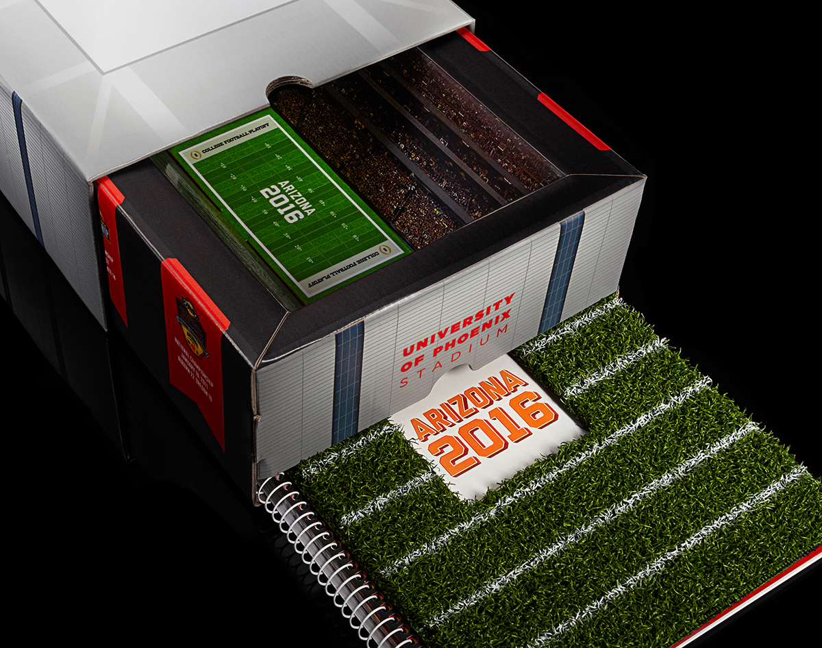 Fiesta Bowl Arizona 2016 Stadium Box college football UoPS corrugate package design  turf redducky