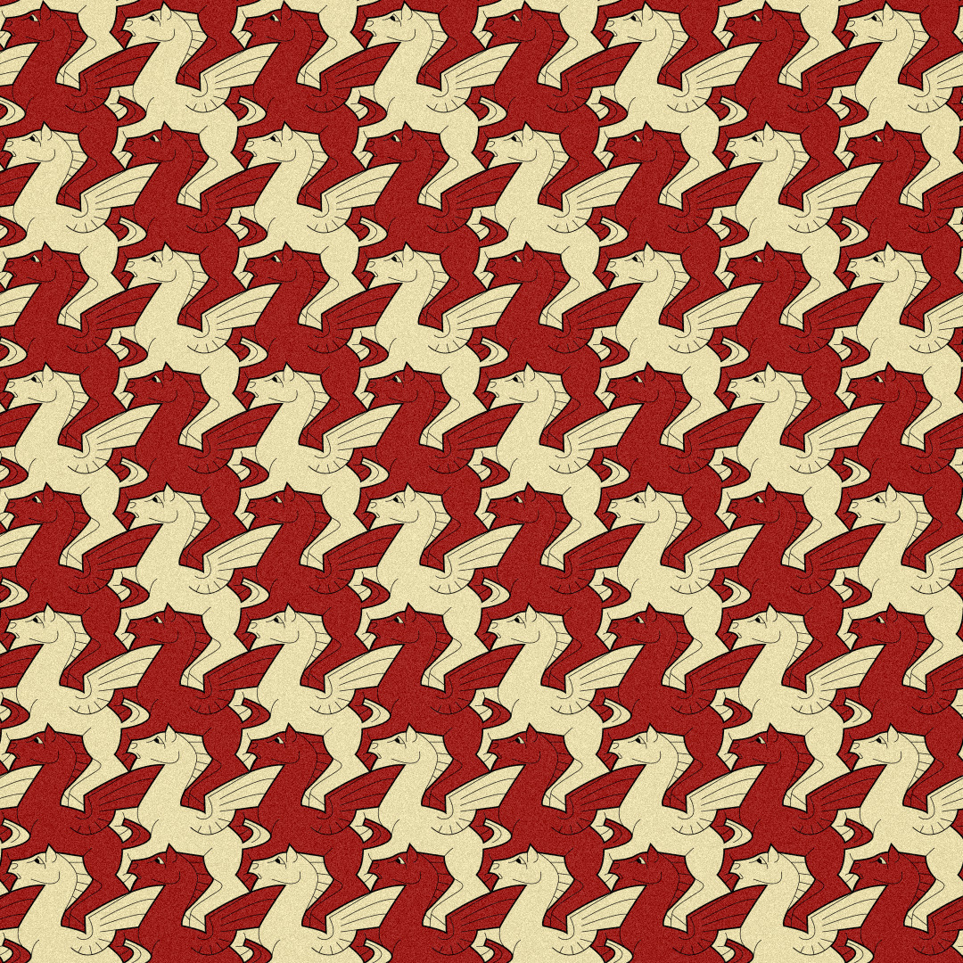 escher Tessellation Pegasus (No. 105) pattern