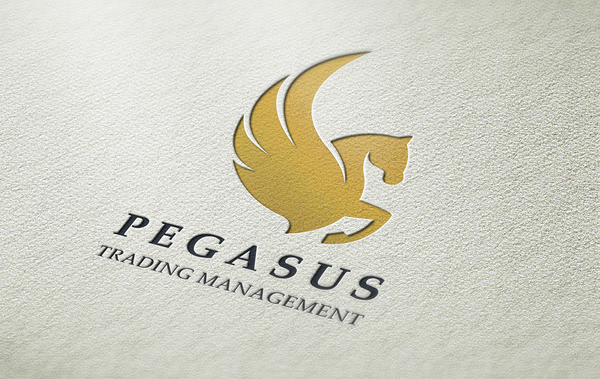 pegasus logo beatifull upmarket gold