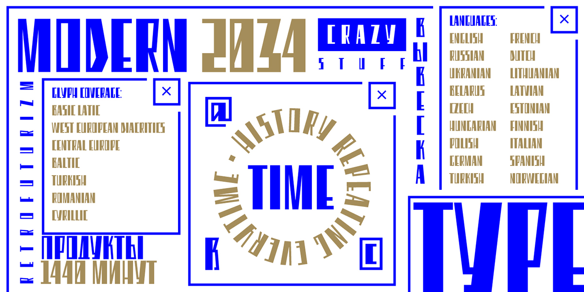 Free font type square constructivism rodchenko modern font Hobby
