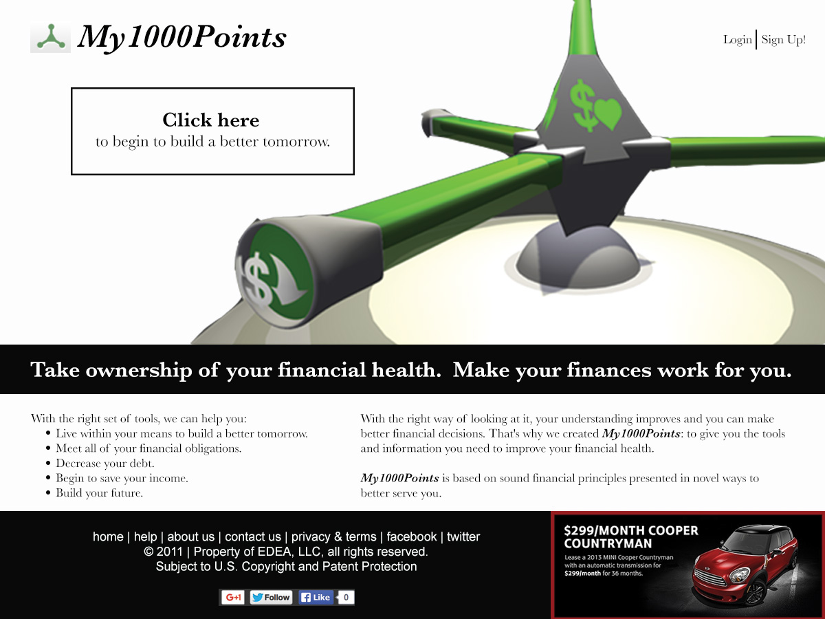 Rebecca Bozarth redesign web page financial