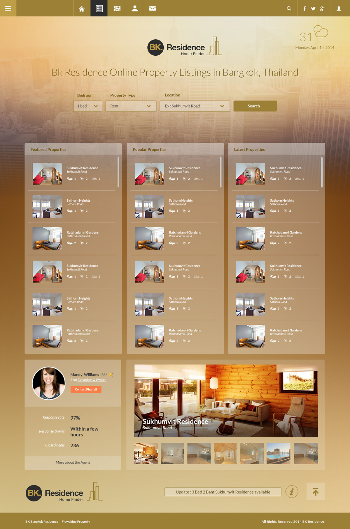 property Website design concept ux UI Bangkok web design