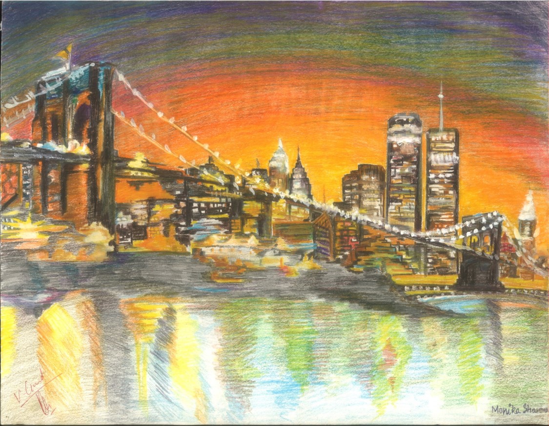 art sketch Landscape canvas cahrcoal pencil watercolor portfolio chalk papaer