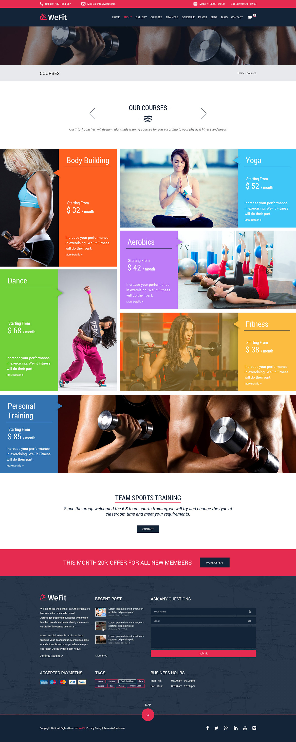 HTML Health fitness template