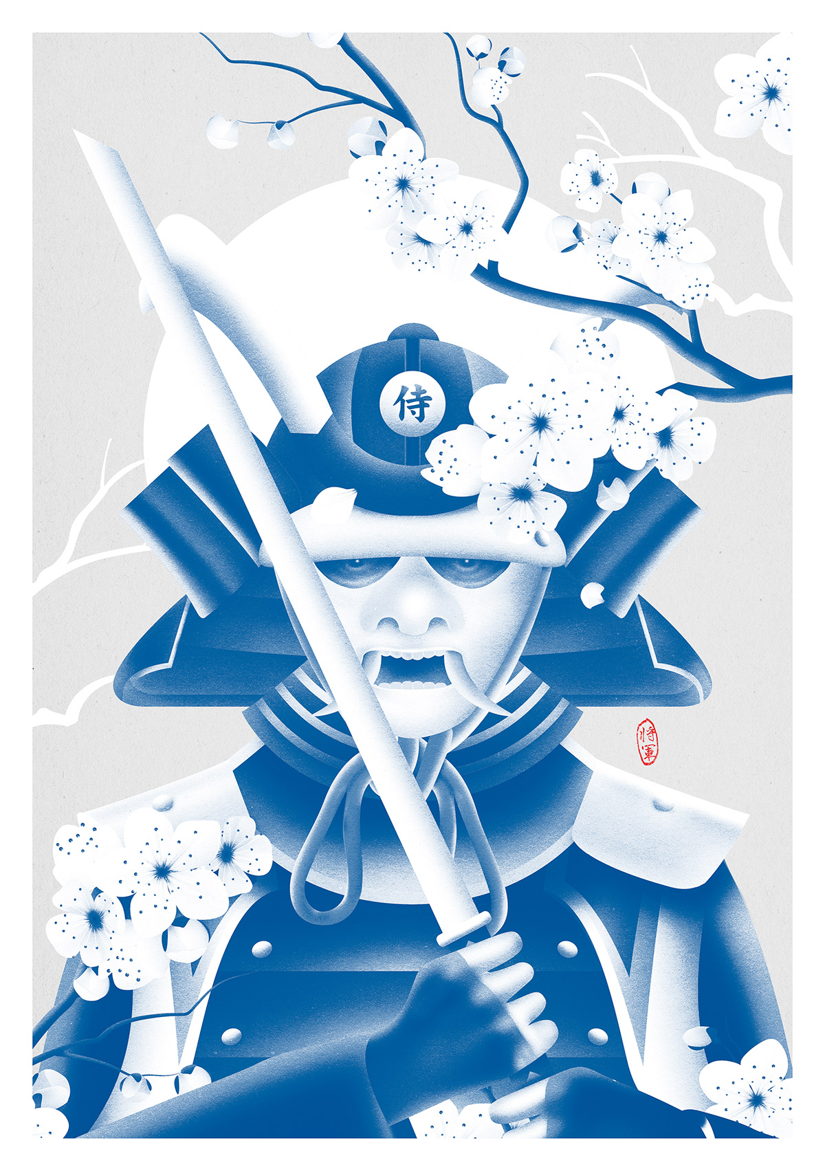 japan ILLUSTRATION  Drawing  Digital Art  digital illustration photoshop poster samurai book book cover