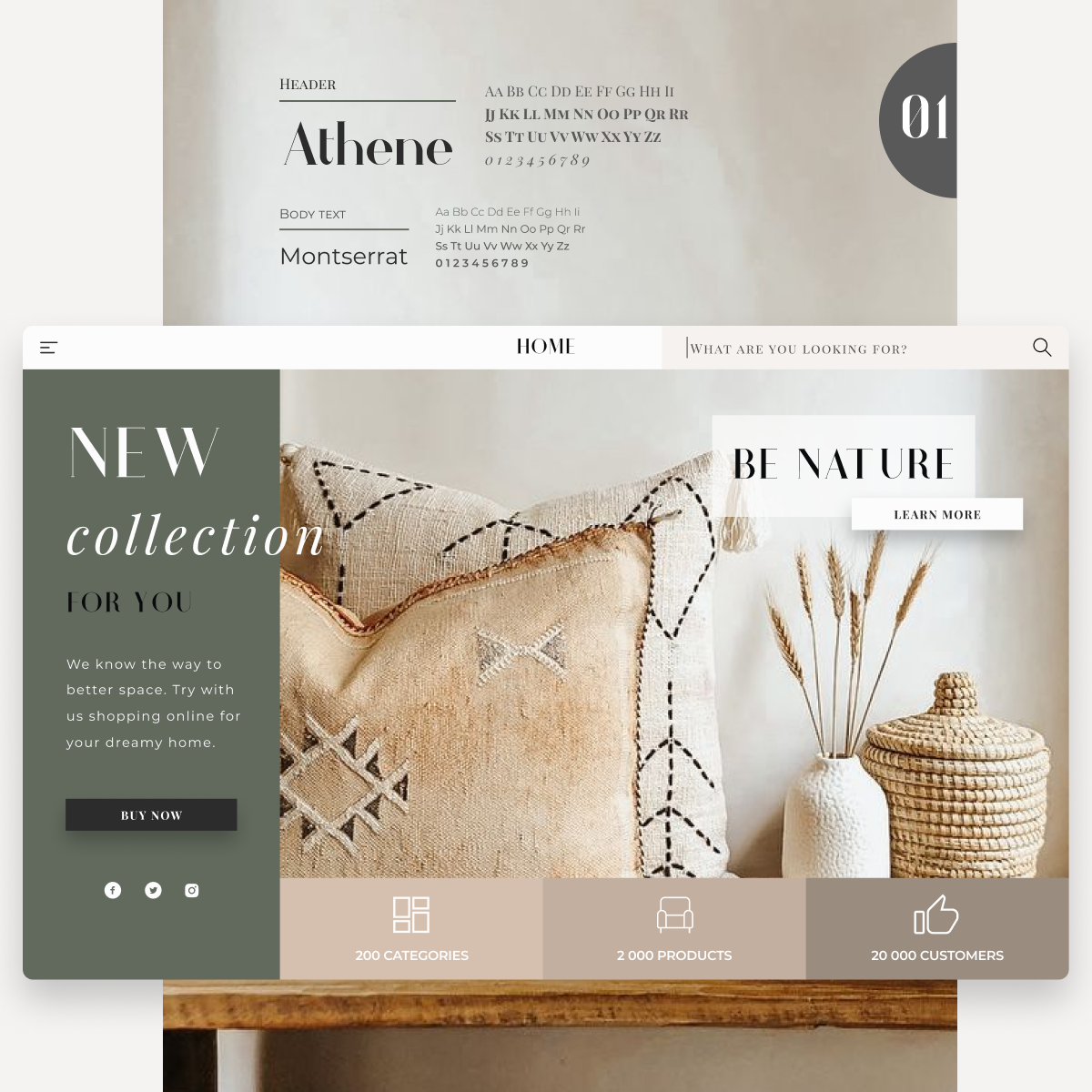 boho colors pallete Figma home home decor Nature typography   UI Website microinteraction