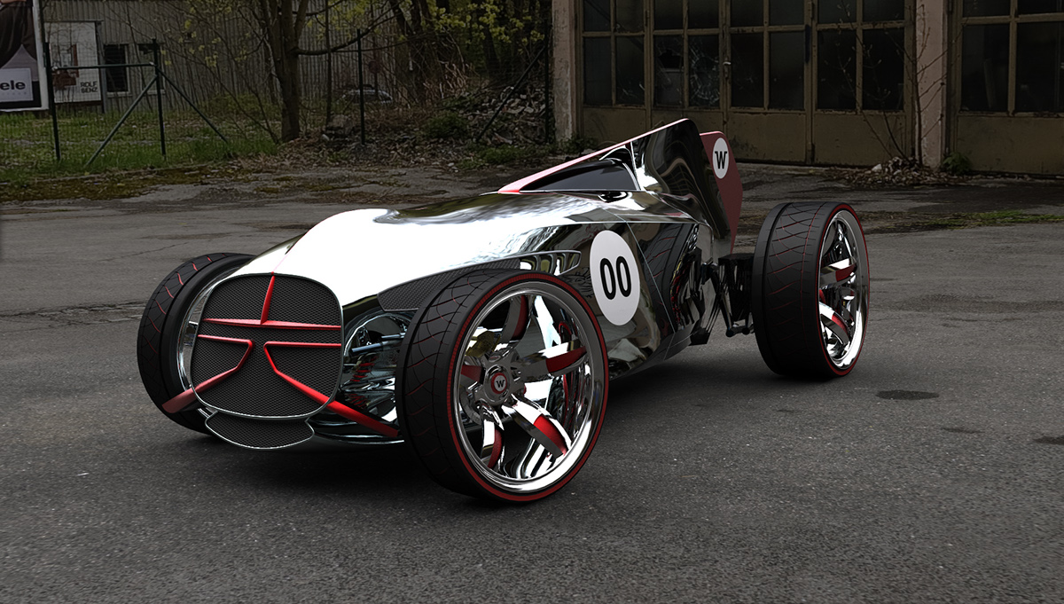 Automotive design 3D race car Alias Cars concept design digital photoshop rendering