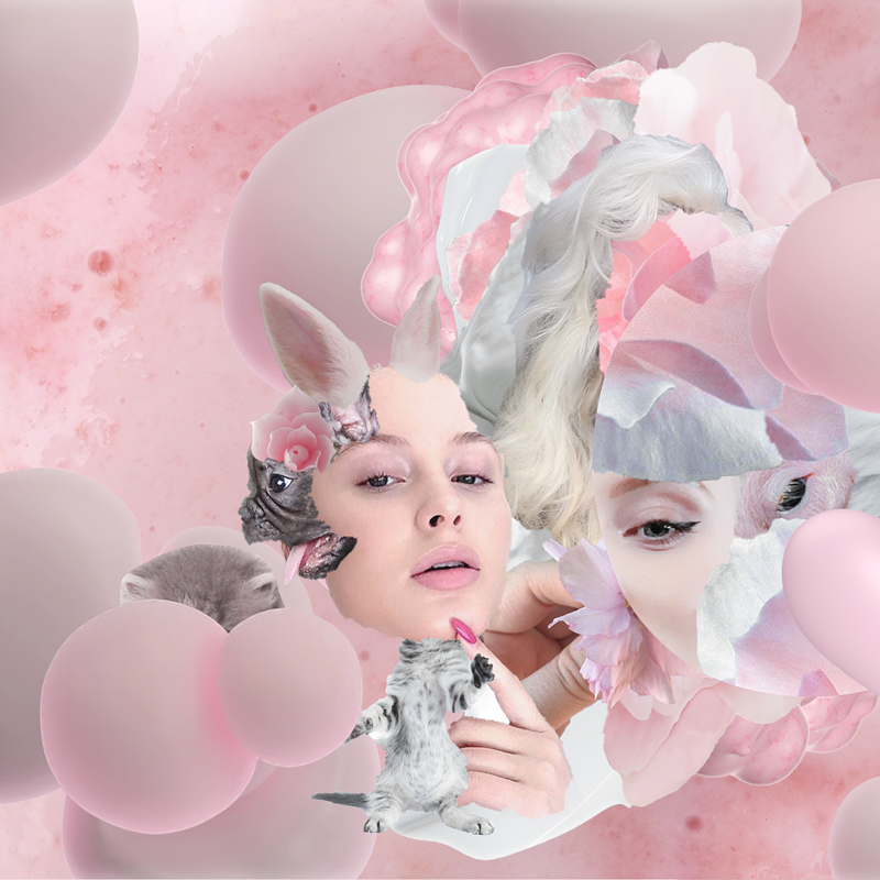 H&M Zara Larsson pop collage pink trash Lo-fi digital social network