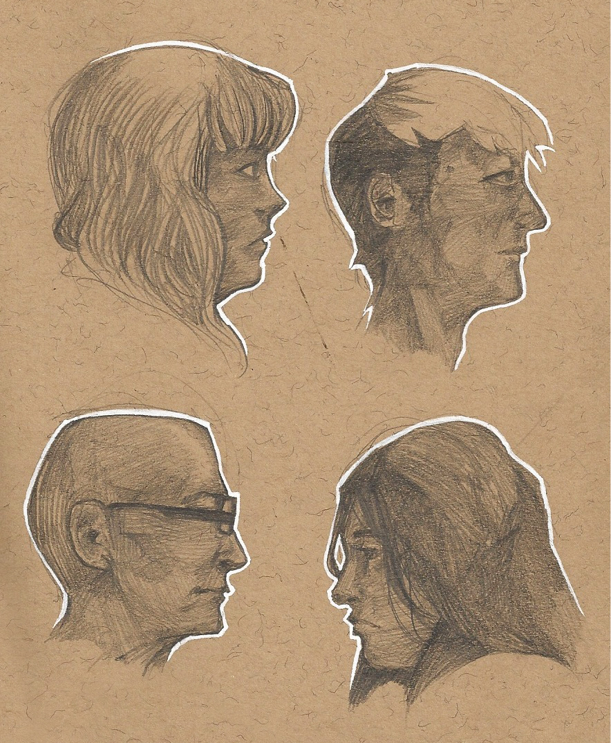 portraits brown paper