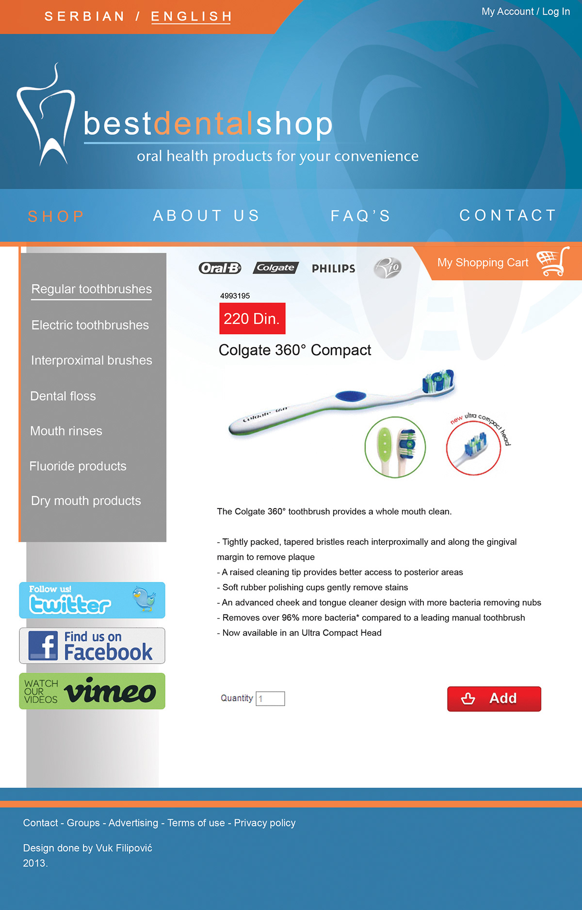 Web dental shop design logo newsletter banner graphic Kodent