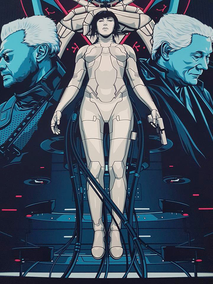 GitS movie poster scarlett johansson vector geisha Cyborg sci-fi art print