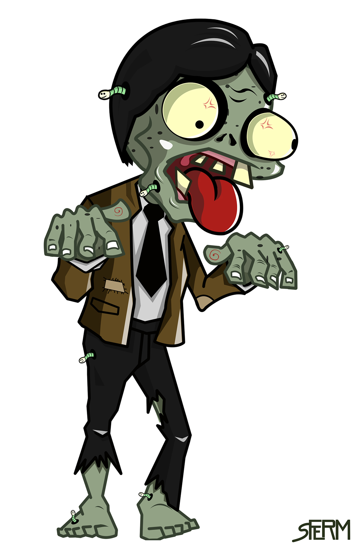 vector art zombie tag collective nasty cute