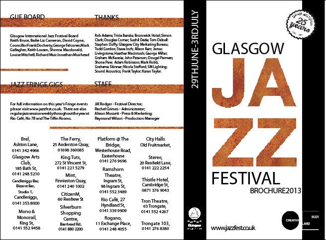 graphic design  type brochure jazz colour Layout formation