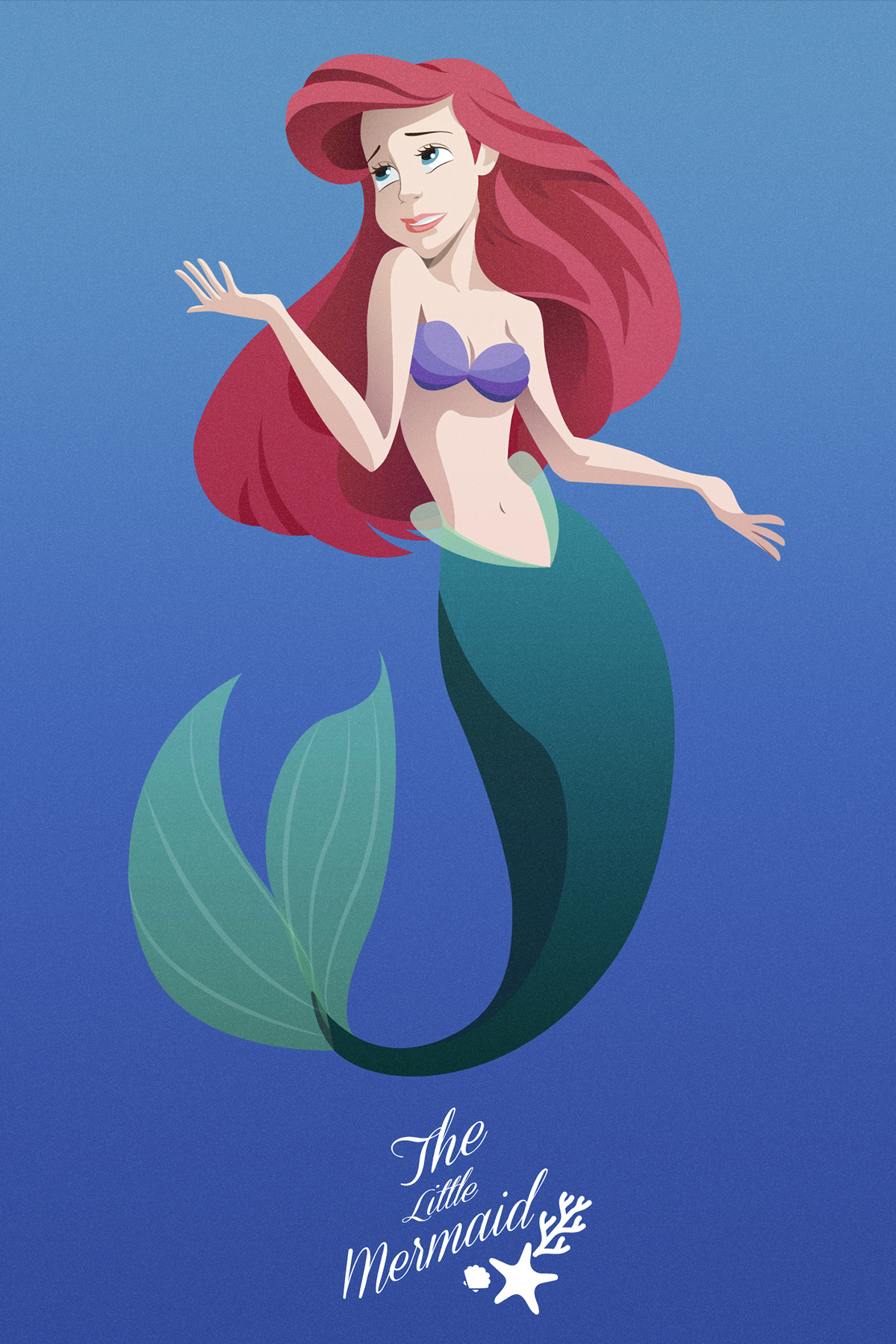 mermaid The Little Mermaid vector graphic disney ARIEL ARIEL simple design ai