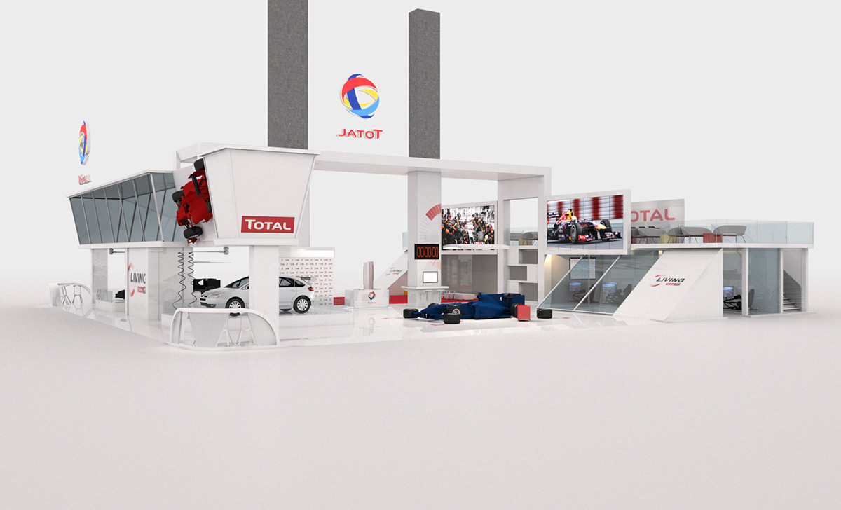 total Stand Freelance Auto Motor oil gaz contest car concept f1 formula One garage 3D