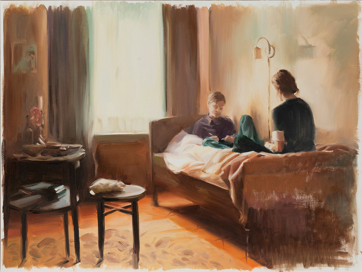 Study for A Shared chapter, 18x24 inches, oil in paper