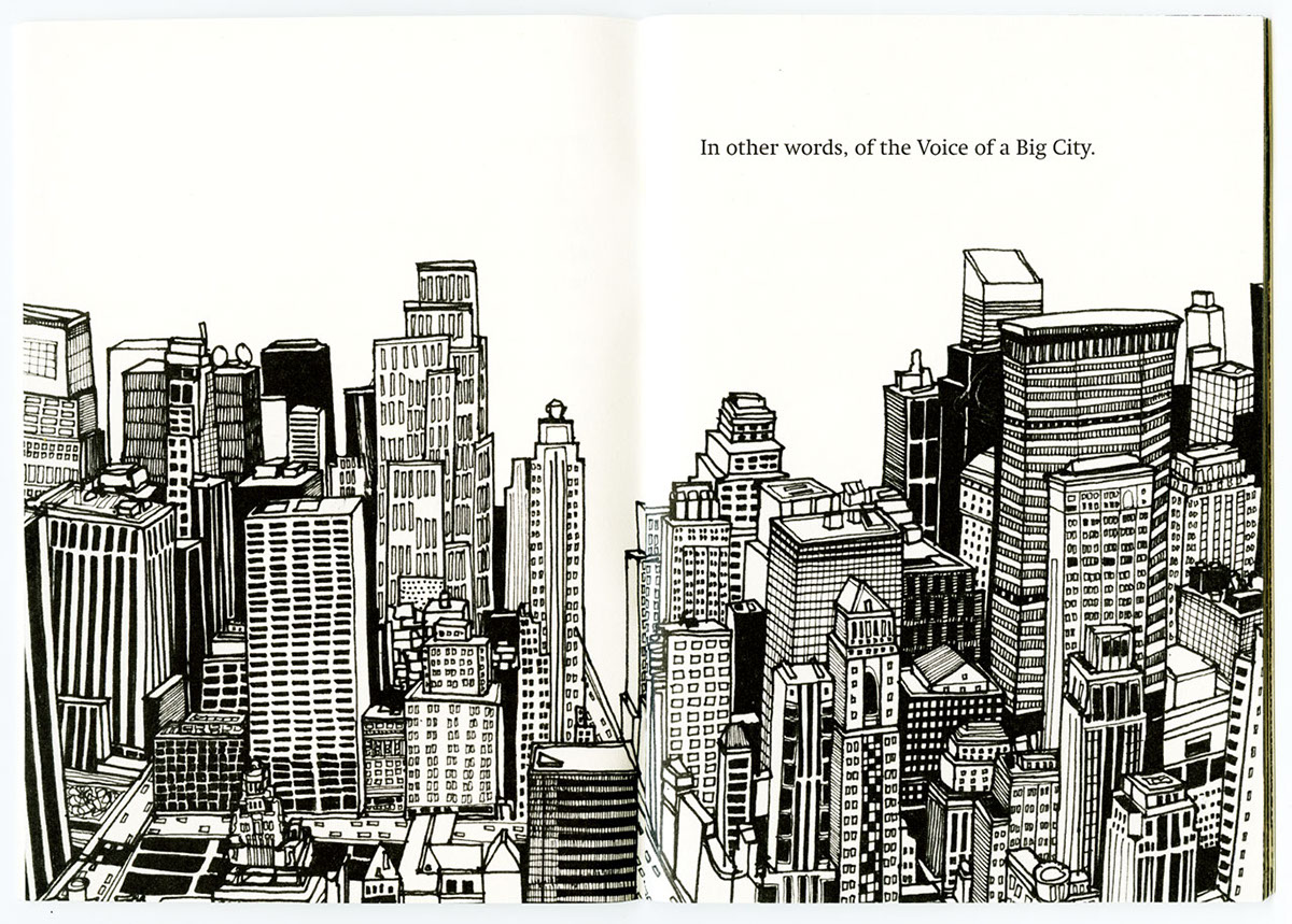 New York book line drawing