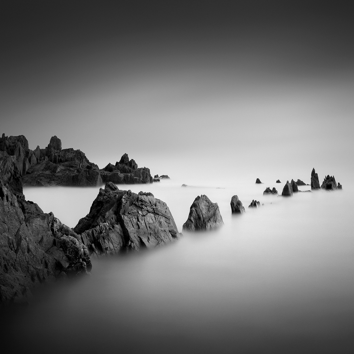 black and white fine art monochrome long exposure seascapes mood