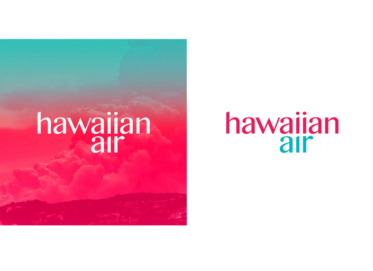 identity logo airline rebranding gradients color hawaiian airline print Web