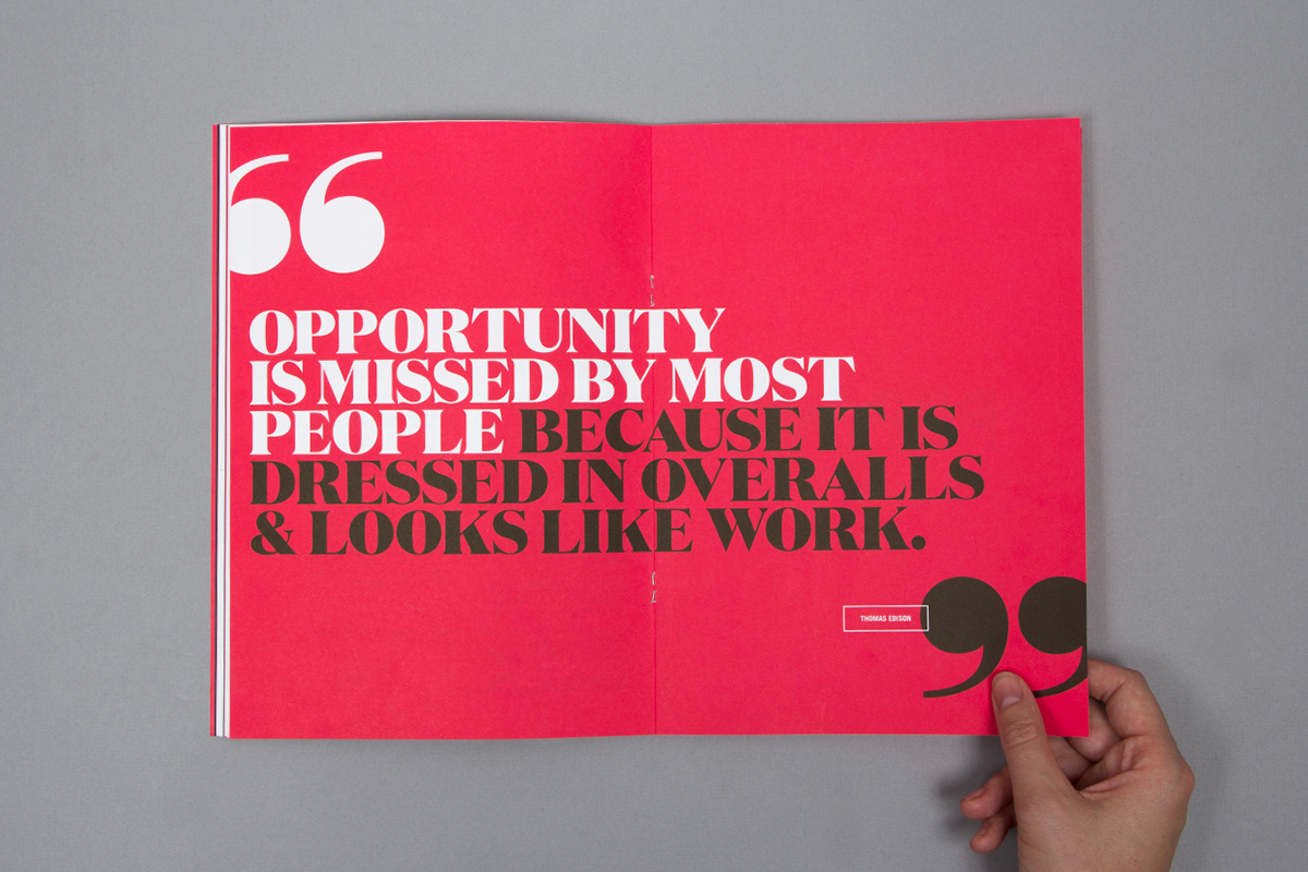 magazine 99U Quarterly Behance pink design graphic simple modern minimal type black creative Beautiful Booklet