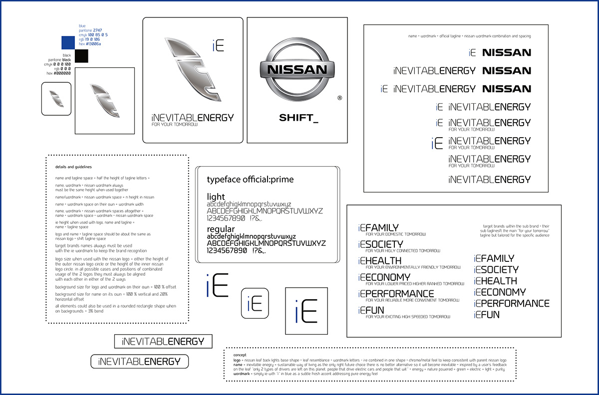 Nissan logo lieaf Sustainable D&AD Awards Competition car esflow green blue energy inevitable lifestyle brand