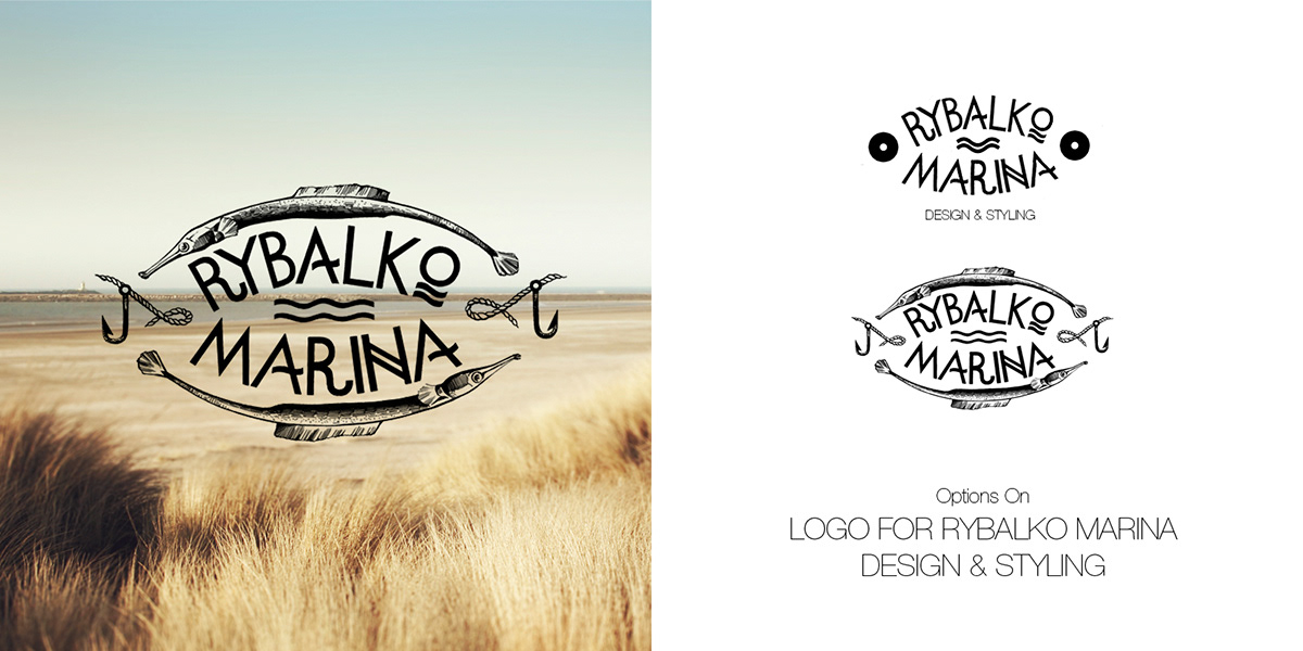 marina rybalko design clothes tipe anchor logo graphic fish