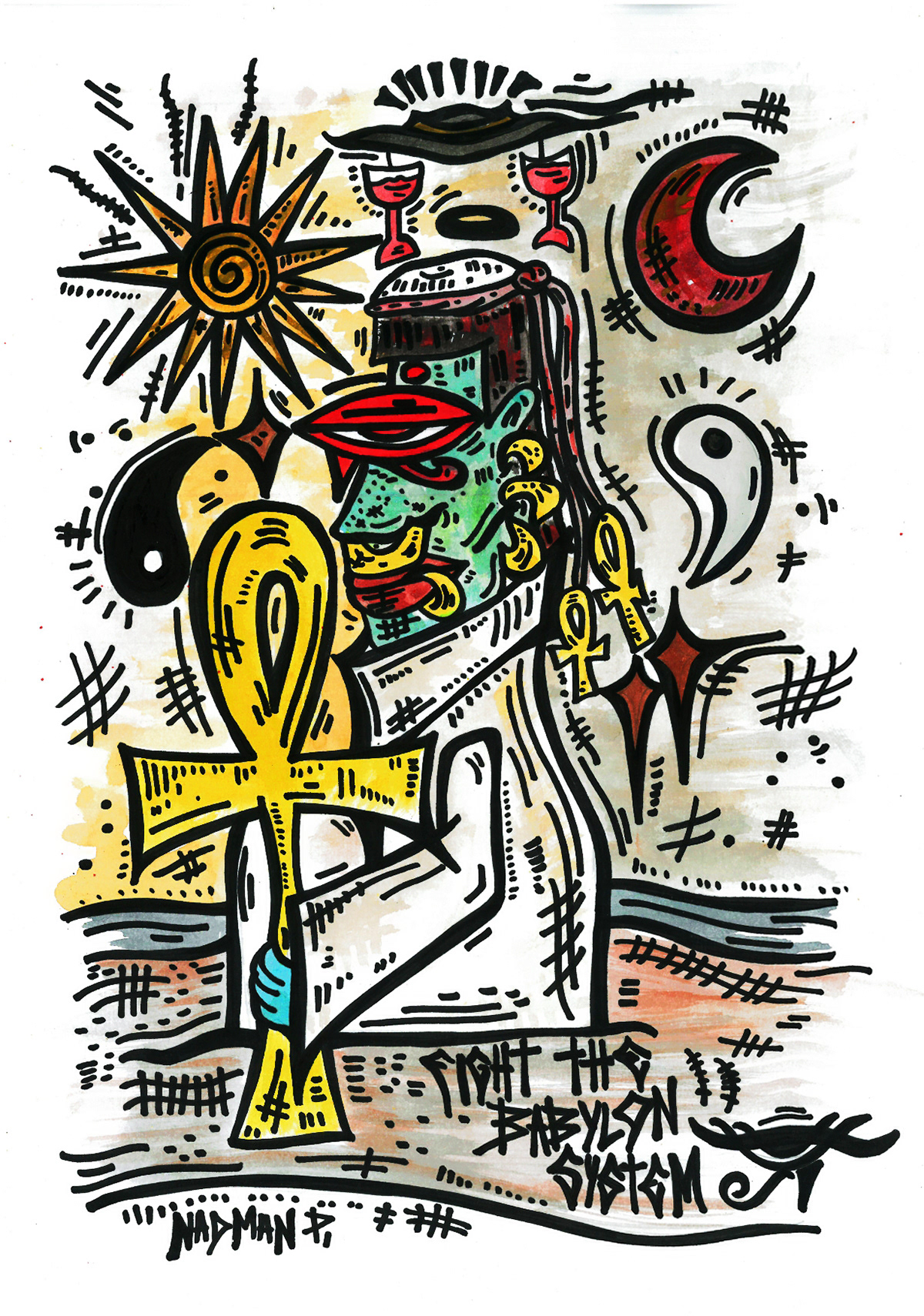 alquimia arte aquarela Ilustração psicodelia surrealismo Egito Horus bahia Brazil grafitte arte feminina Quântico