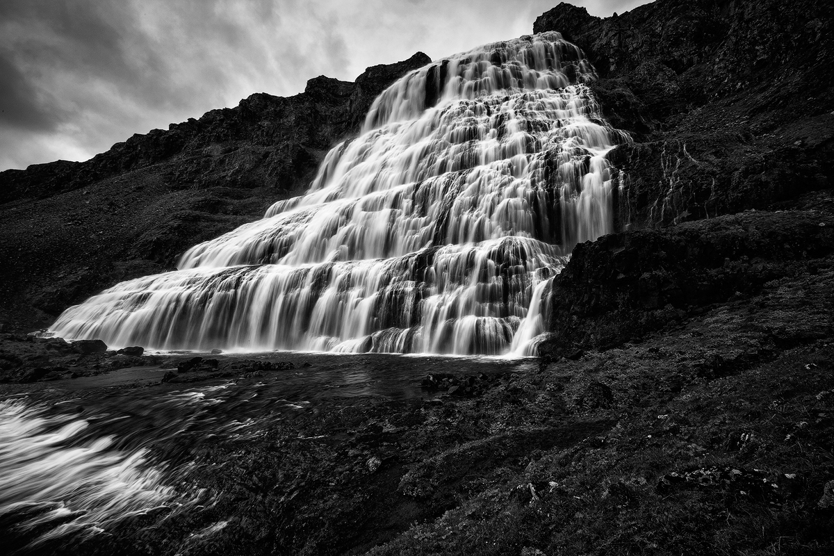 iceland Travel black and white mood contrasty