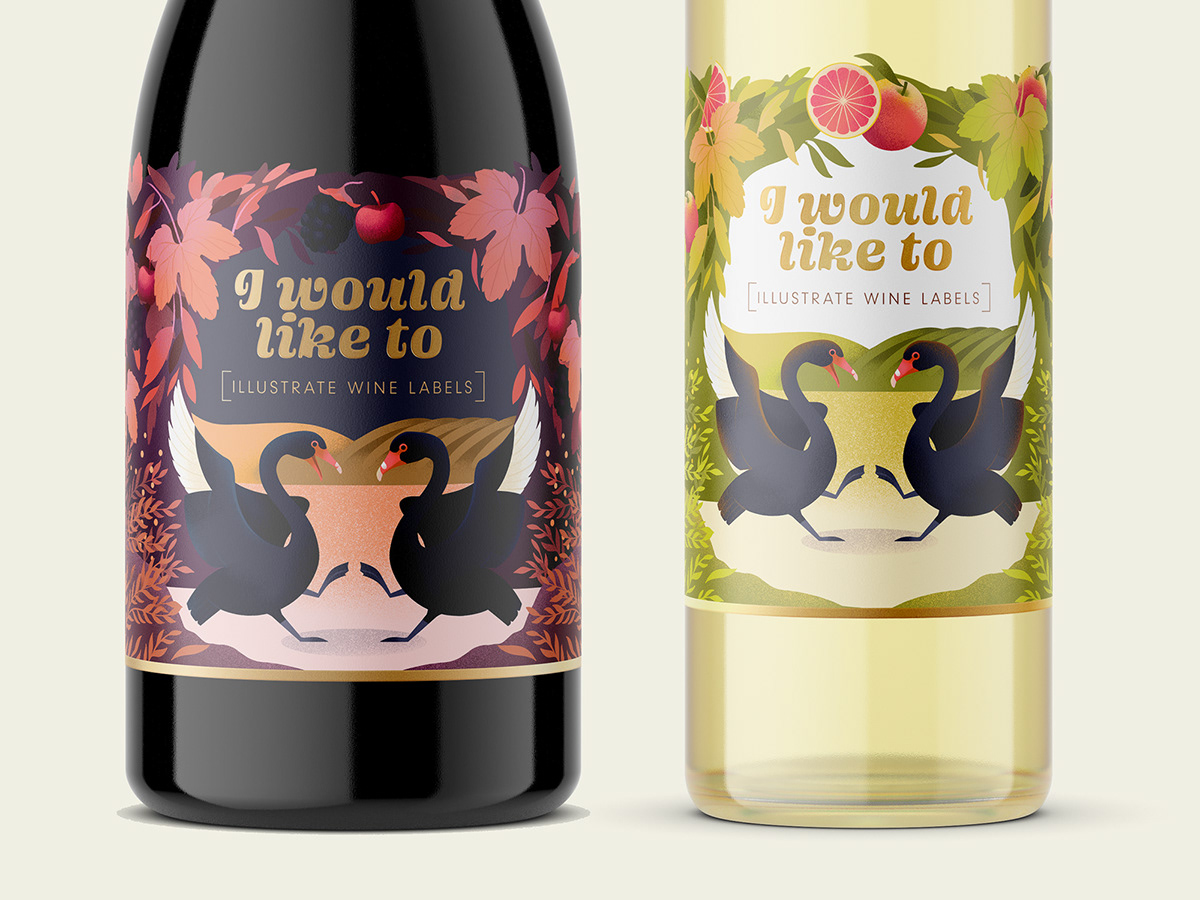 Adobe Portfolio label design Packaging packaging design Procreate wine label winery
