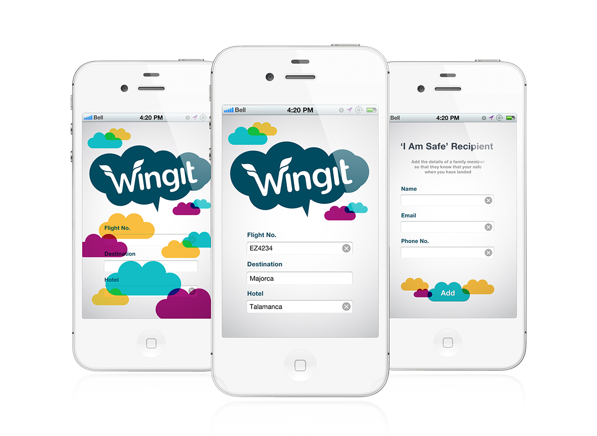 Wingit app inflight entertainment social network social networking Amy amy harmer interactive design app design