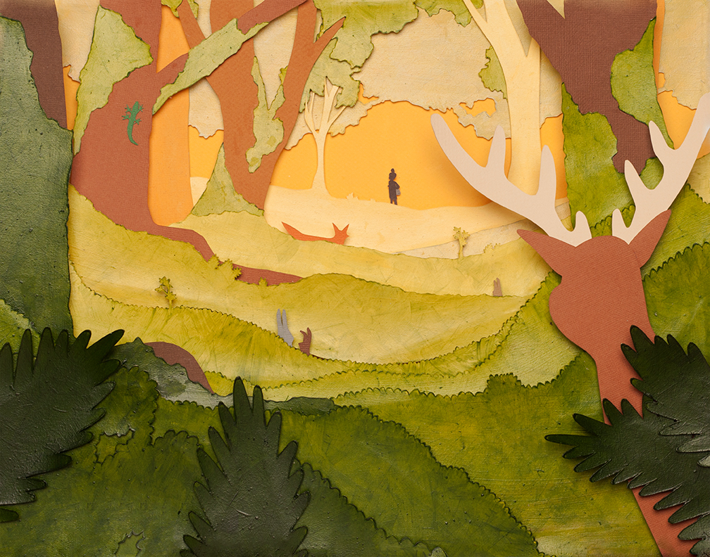 Taylor Stone children forest 3D illustration collage SCAD