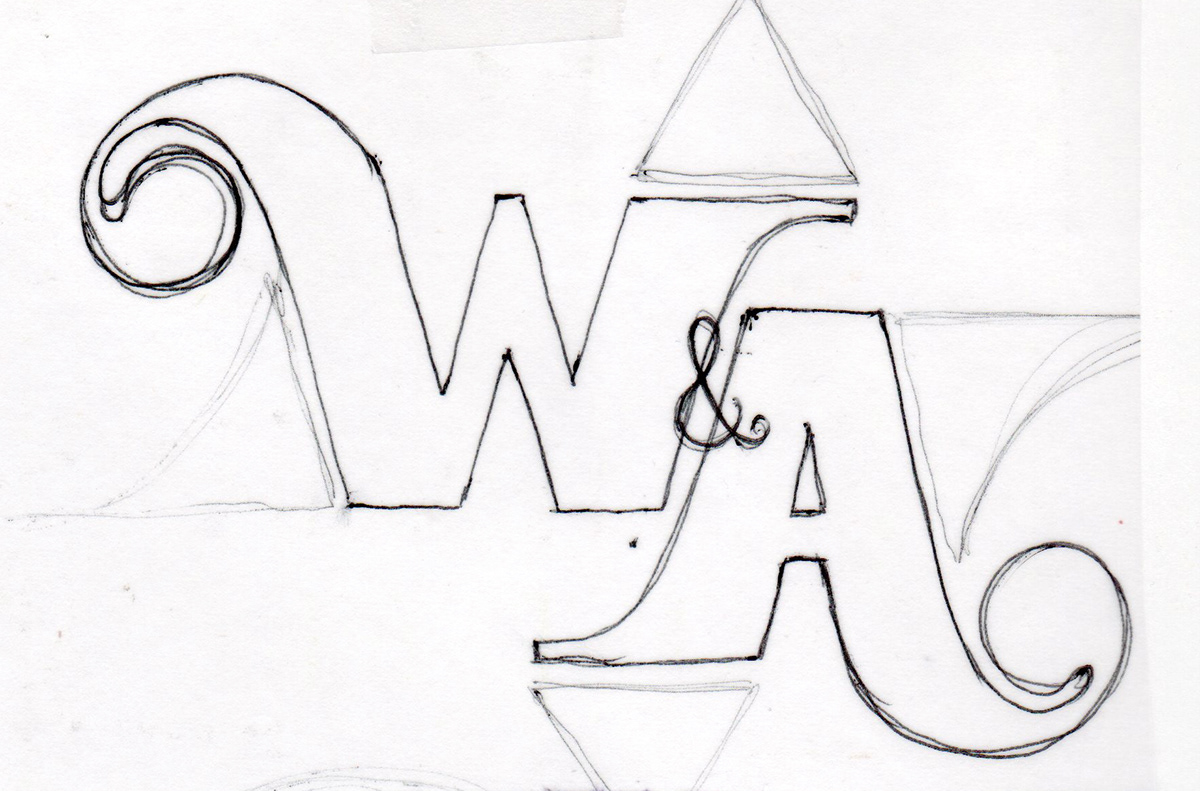 wedding logo sketches process