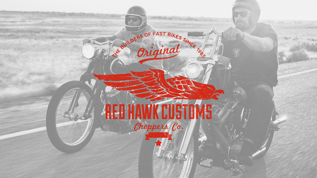 choppers customs motorbikes vintage american emblem old style Original riders hawk red Red Hawk brand shop customs shop
