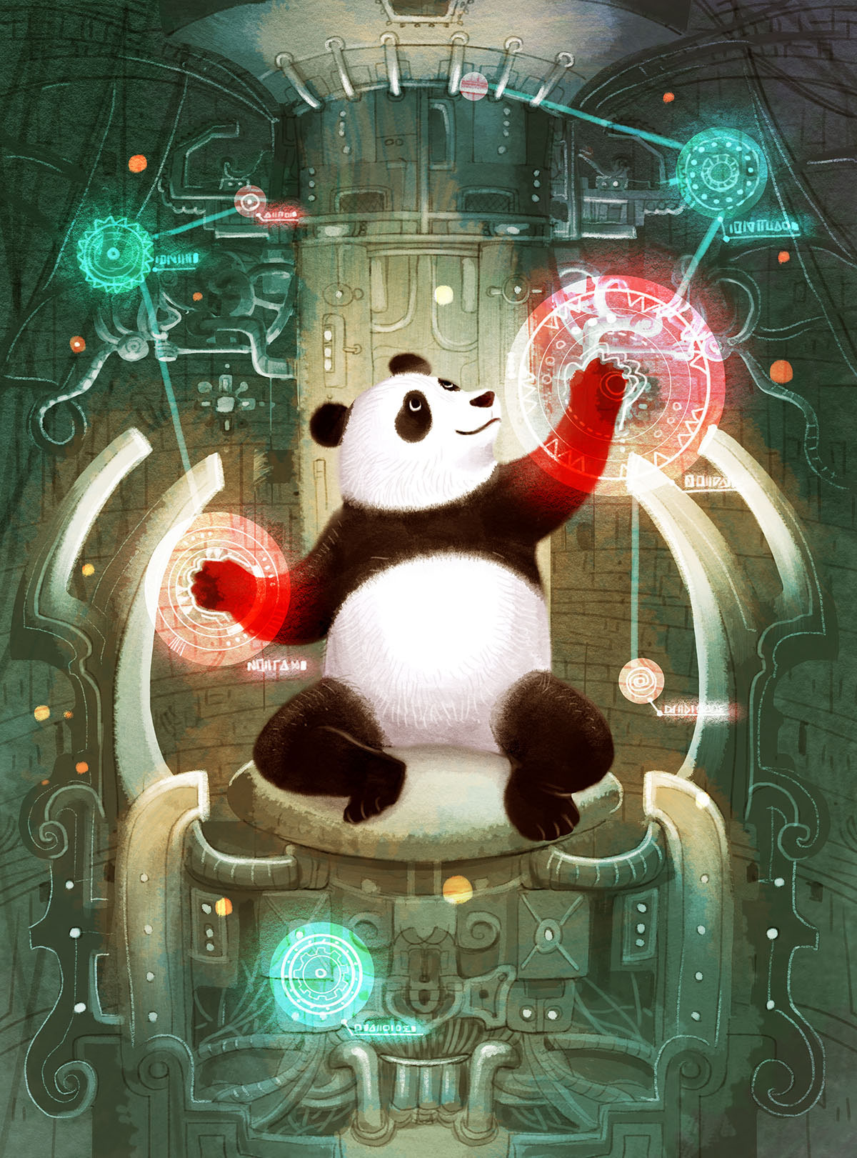 Panda  Children's Books Andre Ceolin space ship dream