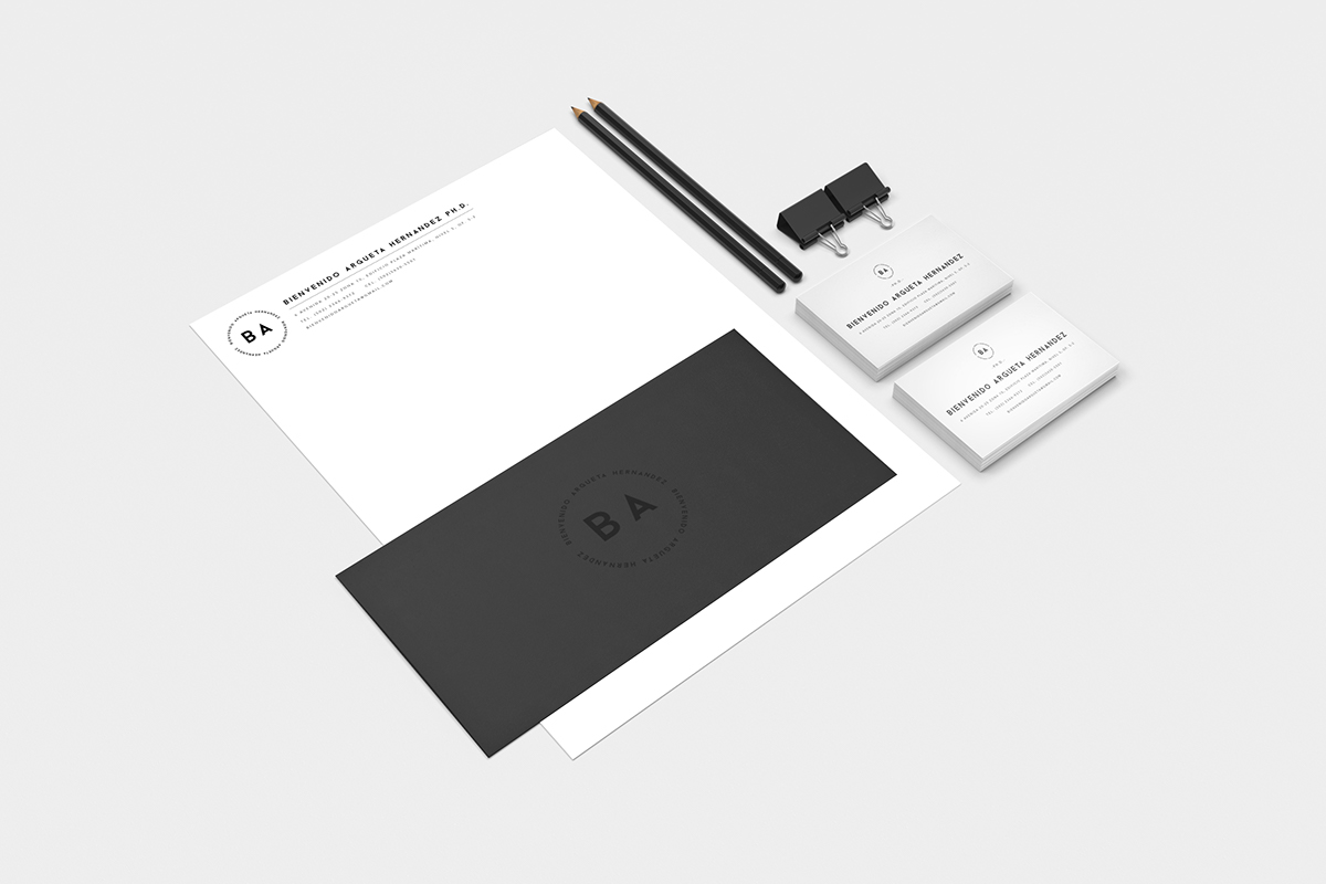 Identity Design Minimalista minimal Stationary design Knolling minimal design black & white logo