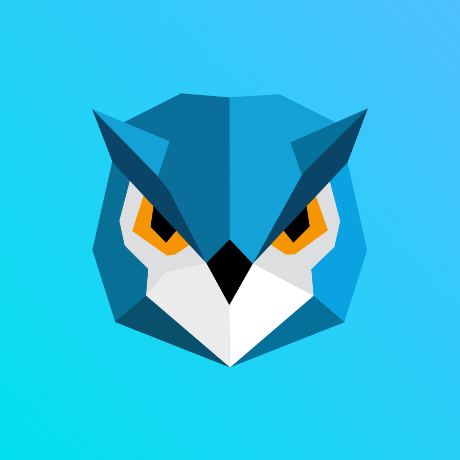 owl ILLUSTRATION  fractal fractal illustration blue animal animal illustration graphic design  sketch app sketch