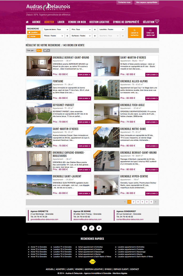 Audras & Delaunois webdesign agence immobiliere