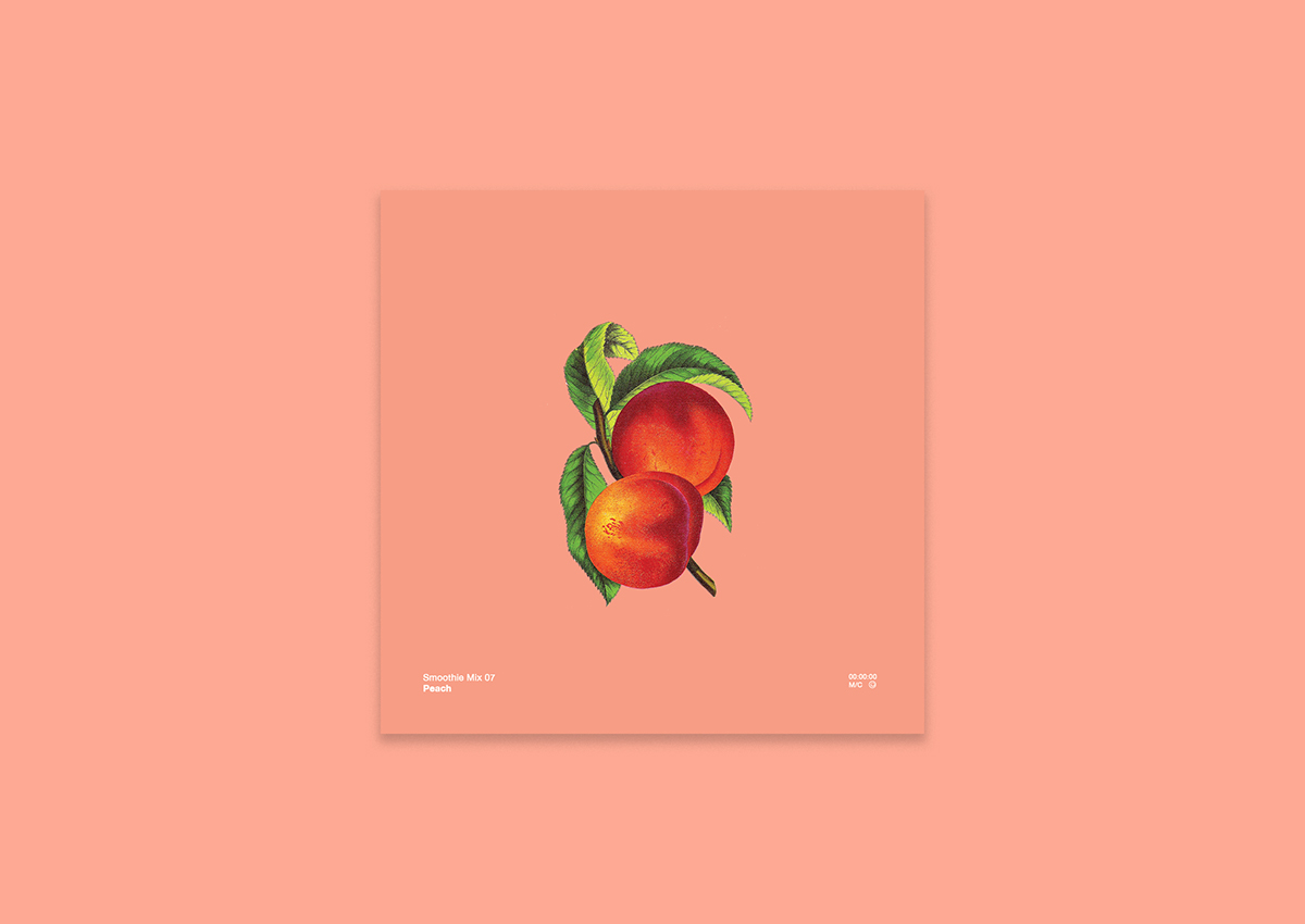 record playlist Fruit smoothies apple itunes spotify mix package Album cover art concert festival UI