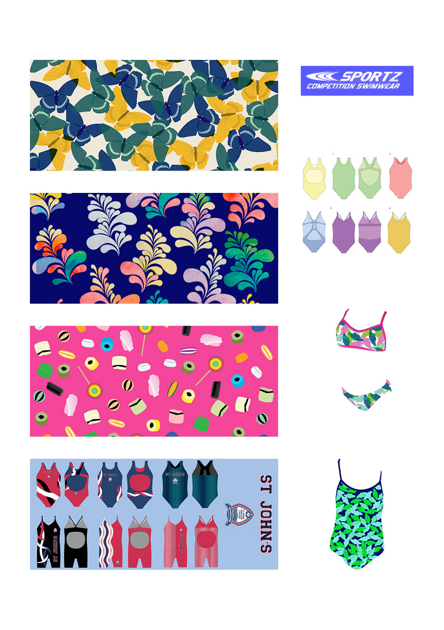 underwear swimwear pattern watercolors